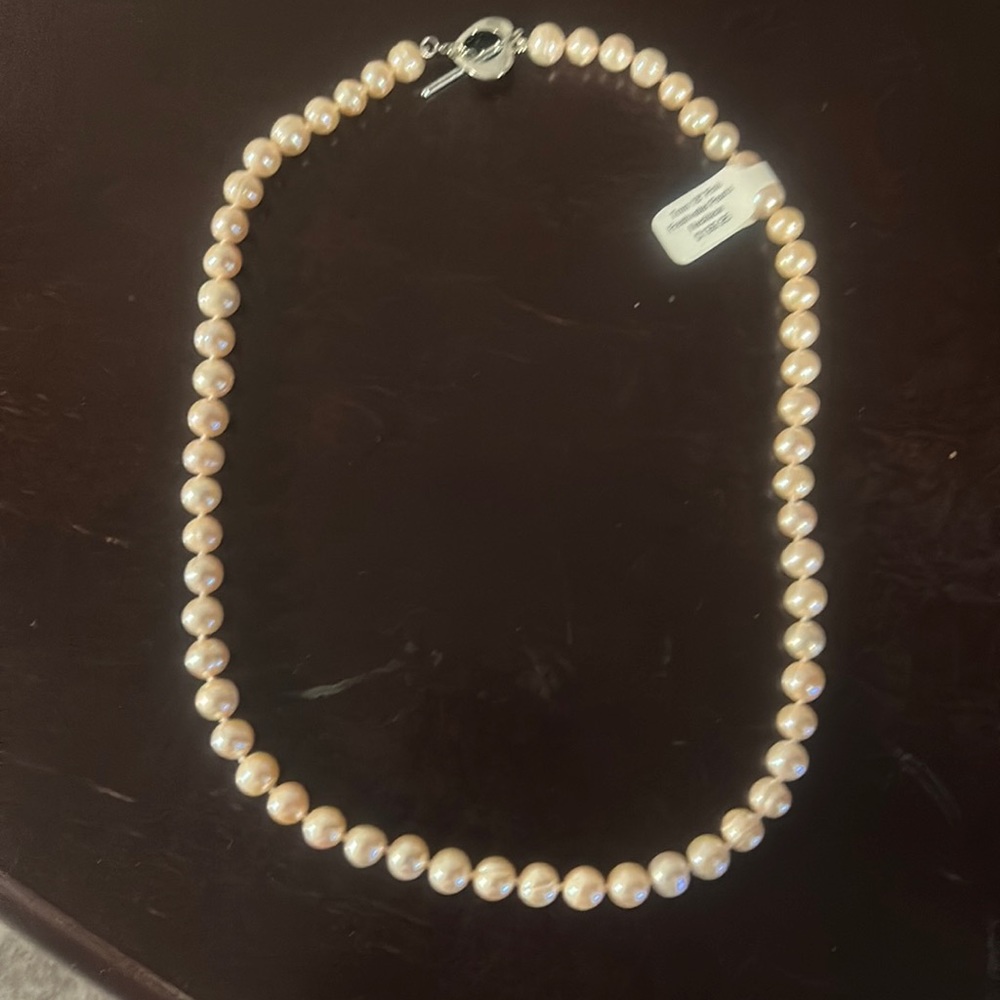 7 mm 18 inch pink freshwater pearl necklace